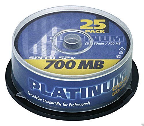 4002903025650 Platinum CD-R, 700 MB, CD-R, tomma skivor, (52 x hastighet, 80 min) 25 spindel platina
