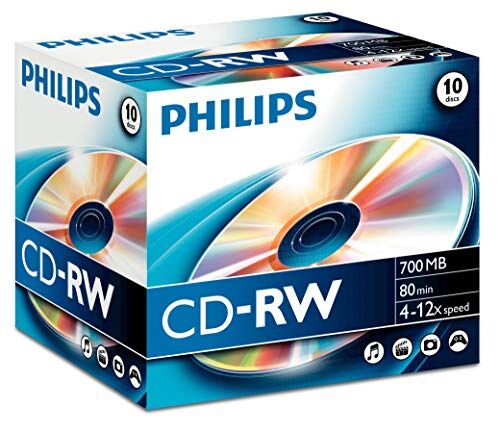 CW7D2NJ10/00 Philips CD-RW CD ämnen 700MB 4x-12x (10 stycken)