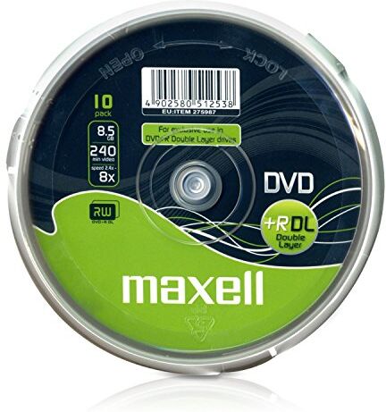 4902580512538 Maxell DVD+R DL 8,5 GB 240 min 8 x Cakebox (10 disc)