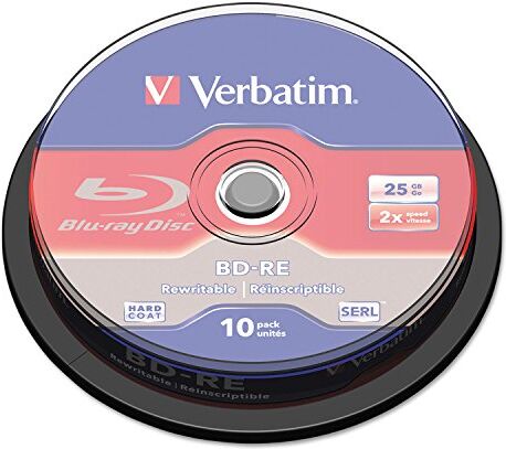 43694 Verbatim BD-RE skiva, 25 GB, 2 x, silver, 10/Pk