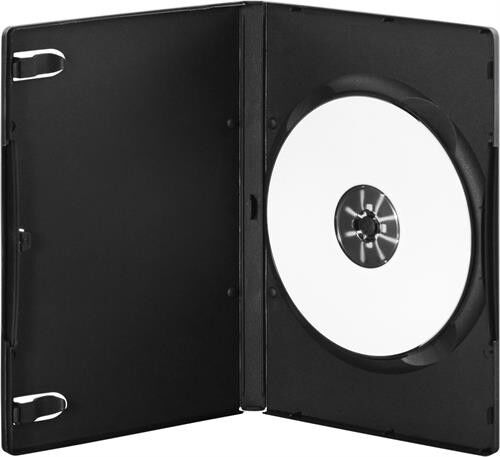 Deltaco hårdplast DVD-fodral för 1 skiva, svart, 5-pack