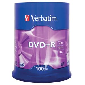 Verbatim DVD+R 16x Speed Spindle 4.7GB (Pack of 100) 43551