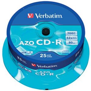 Verbatim CD-R AZO 52x 700MB Crystal Spindle (Pack of 25) 43352