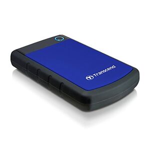 Transcend 2TB tragbare, robuste und stabile USB3.1 externe Festplatte (HDD) mit Backup-Funktion (Datensicherung per Knopfdruck); Plug & Play; TS2TSJ25H3B