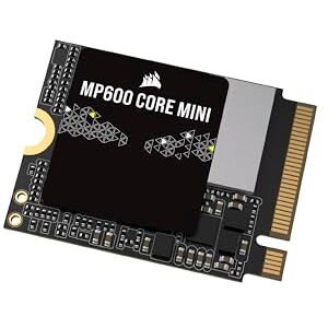 Corsair MP600 CORE Mini 1TB M.2 NVMe PCIe x4 Gen4 2 SSD M.2 2230 Bis zu 5.000 MB/s Sequentielles Lesen High-Density QLC NAND Für Steam Deck, ASUS ROG Ally, Microsoft Surface Pro Schwarz