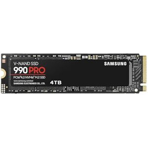 Samsung 990 PRO NVMe M.2 SSD, 4 TB, PCIe 4.0, 7.450 MB/s Lesen, 6.900 MB/s Schreiben, Interne SSD, Für Gaming und Videobearbeitung, MZ-V9P4T0BW