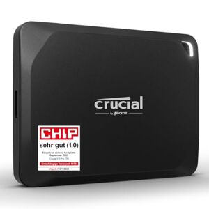 Crucial X10 Pro 4TB Externe SSD Festplatte, bis zu 2100MB/s Lesen und 2000MB/s Schreiben, Portable Solid State Drive, USB-C 3.2, PC und Mac, Wasser- und Staubgeschützt CT4000X10PROSSD902