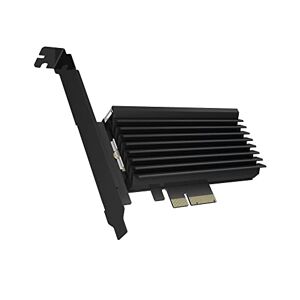 ICY BOX PCI Express Karte, M.2 NVMe SSD zu PCIe 3.0 Adapter, Kühler, LED Beleuchtung, M-Key, 2230, 2242, 2260, 2280, schwarz, ARGB LED