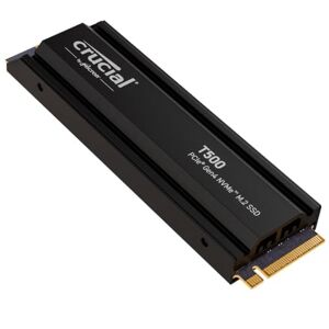 Crucial T500 SSD 2TB PCIe Gen4 NVMe M.2 Interne SSD mit Kühlkörper, bis 7400MB/s, kompatibel mit Laptop und Desktop, Microsoft DirectStorage CT2000T500SSD5