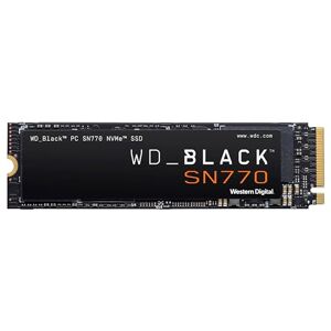 Western Digital WD_BLACK SN770 NVMe SSD 1 TB (High-Performance Gaming SSD, PCIe Gen4, M.2 2280, Lesen 5.150 MB/s, Schreiben 4.900 MB/s) Schwarz