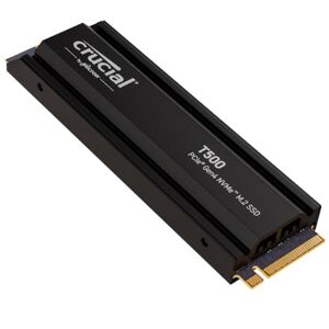 Crucial T500 SSD 1TB PCIe Gen4 NVMe M.2 Interne SSD mit Kühlkörper, bis 7300MB/s, kompatibel mit Laptop und Desktop, Microsoft DirectStorage CT1000T500SSD5