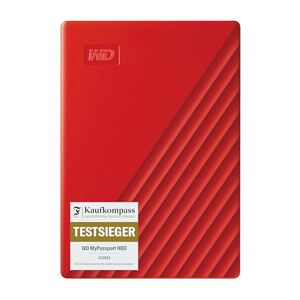 Western Digital WD My Passport externe Festplatte 4 TB (mobiler Speicher, schlankes Design, herunterladbare Software, automatische Backups, Passwortschutz) Rot auch kompatibel mit PC, Xbox und PS4