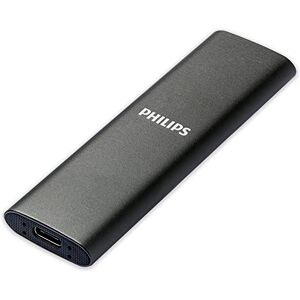 Philips Externe Portable SSD 2 TB Ultra Slim SATA Ultra Speed USB-C, Lesegeschwindigkeit bis zu 550 MB/s, Aluminium