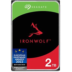 Seagate IronWolf 2 TB interne Festplatte NAS HDD, 3.5 Zoll, 5400 U/Min, CMR, 64 MB Cache, SATA 6 GB/s, silber, FFP, inkl. 3 Jahre Rescue Service, Modellnr.: ST2000VNZ03