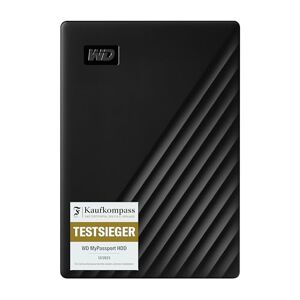 Western Digital WD My Passport externe Festplatte 5 TB (mobiler Speicher, schlankes Design, herunterladbare Software, automatische Backups, Passwortschutz) Schwarz auch kompatibel mit PC, Xbox und PS4