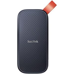 SanDisk Portable SSD 2 TB (externe Festplatte mit SSD Technologie 2,5 Zoll, 520 MB/s Übertragungsraten, robustes Laufwerk, robuste Befestigungsschlaufe aus strapazierfähigem Gummi) grau