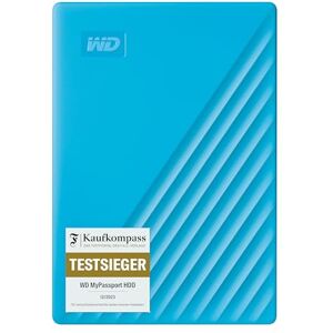 Western Digital WD My Passport externe Festplatte 2 TB (mobiler Speicher, schlankes Design, herunterladbare Software, automatische Backups, Passwortschutz) Blau auch kompatibel mit PC, Xbox und PS4