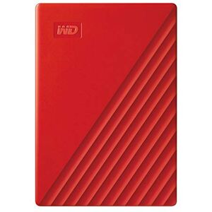 Western Digital WD My Passport externe Festplatte 2 TB (mobiler Speicher, schlankes Design, herunterladbare Software, automatische Backups, Passwortschutz) Rot auch kompatibel mit PC, Xbox und PS4