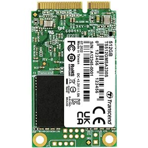 Transcend Highspeed 512GB interne mSATA SSD SATA III (6Gb/s), Festkörper-Laufwerk, zum Aufrüsten von Ultrabooks, Tablets oder Slim Servern, schnelle Übertragung TS512GMSA230S