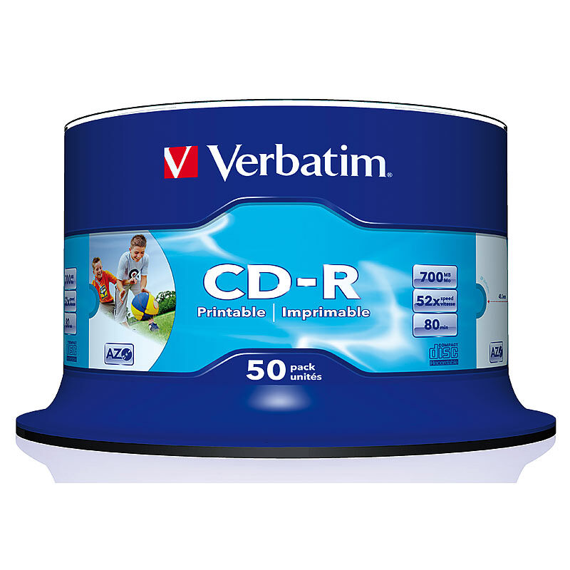 Verbatim CD-R 700MB Super AZO WIDE-Printable, 50er Spindel