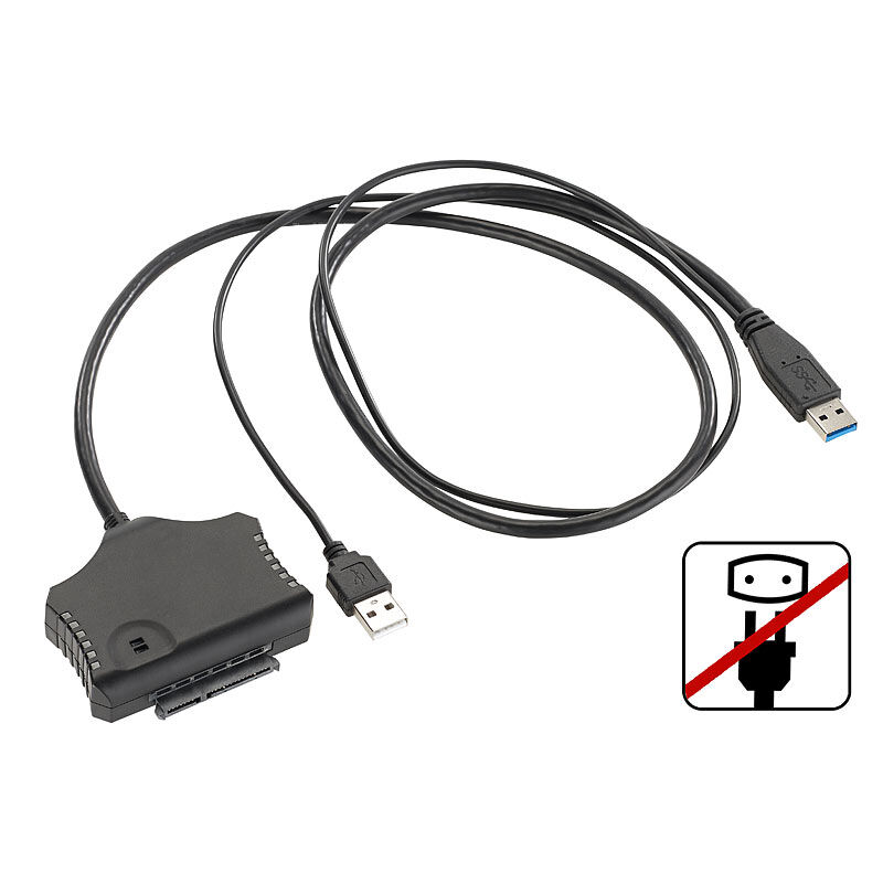 Xystec Netzteilloser USB-3.0-Festplatten-Adapter für 2,5