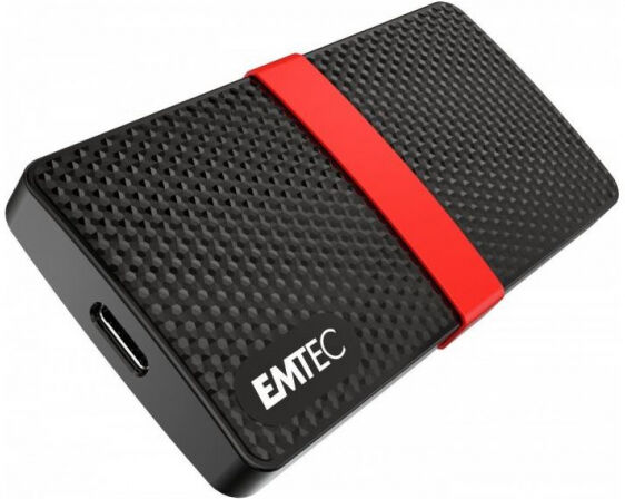 Emtec X200 SSD (ECSSD128GX200) - portable SSD Schwarz/Rot - 128GB - USB-C 3.2