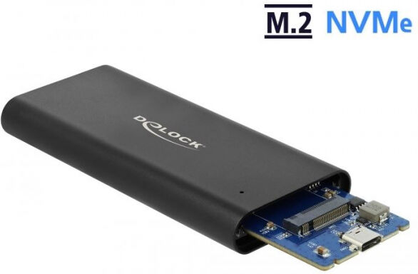 DeLock 42614 - Ext. Gehäuse für M.2 NVMe PCIe SSD mit SuperSpeed USB 10 Gbps (USB 3.1 Gen 2) USB Type-C Buchse