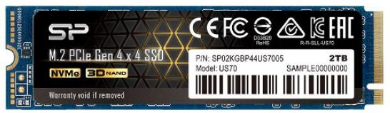 Silicon Power US70 SSD (SP01KGBP44US7005) - M.2 2280 PCIe Gen4x4 SSD - 1TB