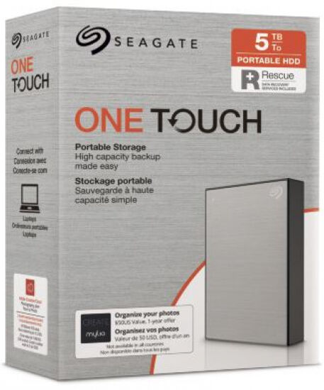 Seagate One Touch Portable (STKC5000401) - ext. 2.5 Zoll HD Silber - 5TB - USB3.0