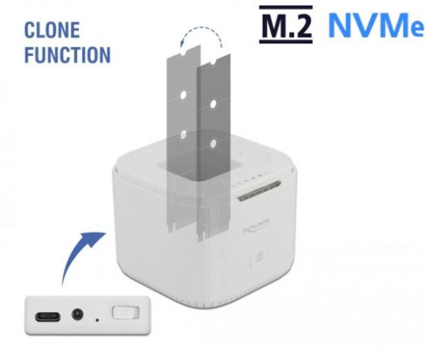 DeLock 63331 - M.2 Dockingstation für 2 x M.2 NVMe PCIe SSD mit Klon Funktion