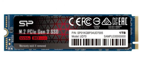 Silicon Power UD70 SSD (SP01KGBP34UD7005) - M.2 2280 PCIe 3.0 x4 NVMe - 1TB