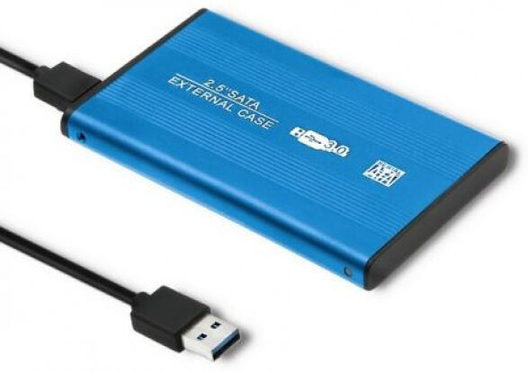 Qoltec 51859 - ext. 2.5 Zoll HD-Gehäuse Blau - USB3