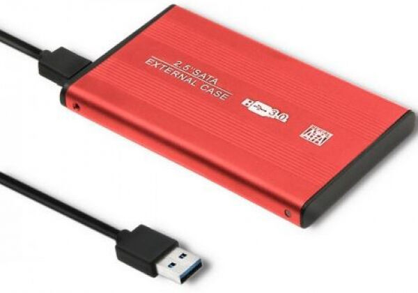 Qoltec 51860 - ext. 2.5 Zoll HD-Gehäuse Rot - USB3