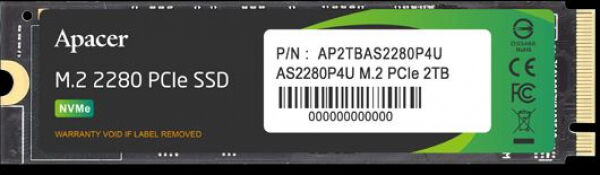 Apacer AS2280P4U SSD (AP256GAS2280P4U-1) - M.2 2280 PCIe Gen3 x4 SSD - 256GB