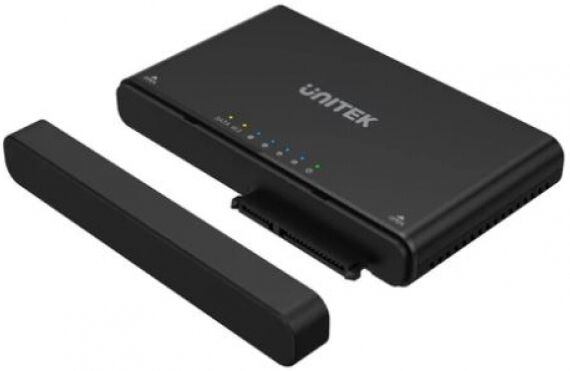 Unitek S1222A - SolidForce+ USB-C to PCIe/NVMe M.2 SSD Enclosure plus SATA III Adapter with Offline Clone