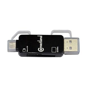 Connectland LECT-MUL-CAR-GC 809-BK-OTG-Multi Kartenlesegerät USB 2.0 Externes 256 GB, Schwarz