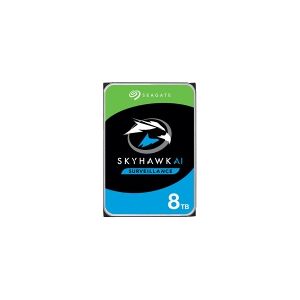 Seagate SkyHawk AI ST8000VE001 - Harddisk - 8 TB - intern - 3.5 - SATA 6Gb/s - buffer: 256 MB - med 3 års Seagate Rescue Data Recovery