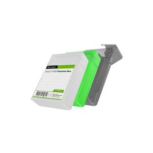 RaidSonic Technology ICY BOX IB-AC6025-3 - Harddisk-beskyttelsesetuisæt - kapacitet: 2 harddiske (2,5) - grå, hvid, grøn
