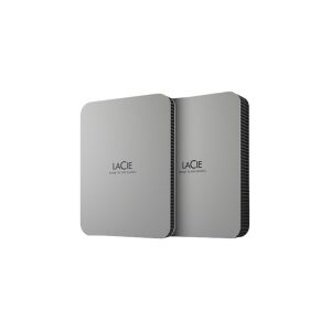 LaCie Mobile Drive STLP1000400 - Harddisk - 1 TB - ekstern (bærbar) - USB 3.2 Gen 1 (USB-C stikforbindelse) - månesølv