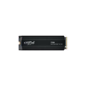 Crucial T705 - SSD - krypteret - 1 TB - intern - M.2 2280 - PCI Express 5.0 (NVMe) - TCG Opal Encryption 2.01 - integreret kølelegeme