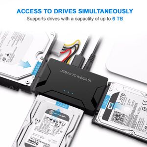 TECVASION Adaptateur SATA vers USB IDE  câble USB 3.0 3 en 1 pour disque dur externe 2.5 3.5  convertisseur