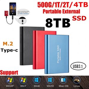 KFHIREW Disque Dur Externe SSD Portable 8T Puff  USB 3.1  pour Ordinateur Portable