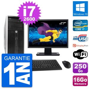 PC Tour HP Pro 6300 CMT Ecran 27" i7-2600 RAM 16Go Disque 250Go Windows 10 Wifi - Publicité