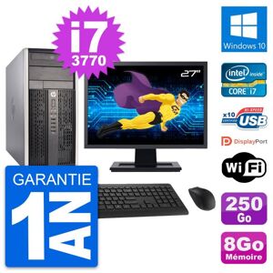 PC Tour HP Pro 6300 CMT Ecran 27" i7-3770 RAM 8Go Disque 250Go Windows 10 Wifi - Publicité