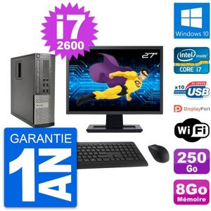 PC Dell 990 SFF Ecran 27" Intel i7-2600 RAM 8Go Disque Dur 250Go Windows 10 Wifi - Publicité