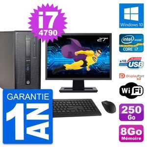 PC Tour HP 800 G1 Ecran 27" Intel i7-4790 RAM 8Go Disque 250Go Windows 10 Wifi - Publicité