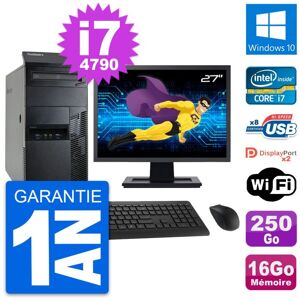 PC Tour Lenovo M93p Ecran 27" Core i7-4790 RAM 16Go Disque 250Go Windows 10 Wifi - Publicité