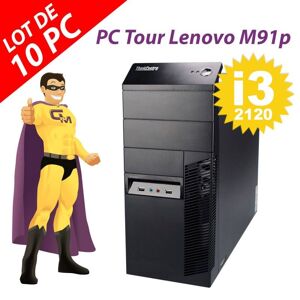 Lot x10 PC Tour Lenovo M91p Intel i3-2120 RAM 4Go Disque 250Go Windows 10 Wifi - Publicité