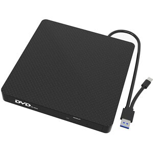 Cocopa Lecteur DVD Externe USB 3.0 Type C, Lecteur Graveur CD DVD