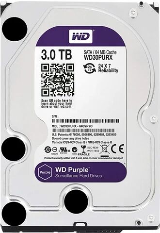 Refurbished: WD Purple WD10PURX 3TB HDD 5400RPM 3.5� SATA III